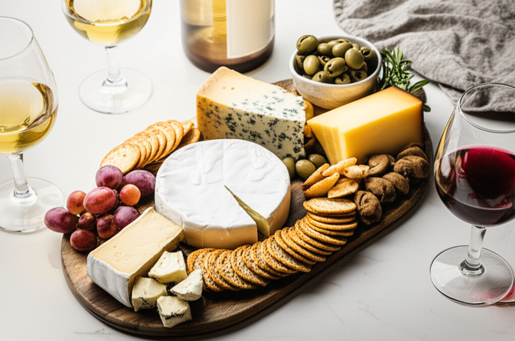 Wine and cheese pairing spread