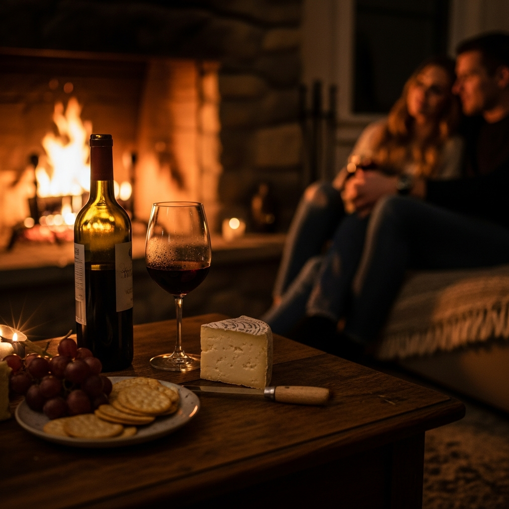 Evening wine and cheese